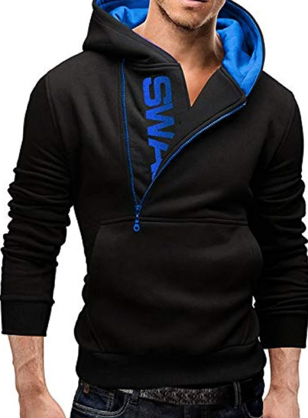 Hoodie dengan Ritsleting Samping